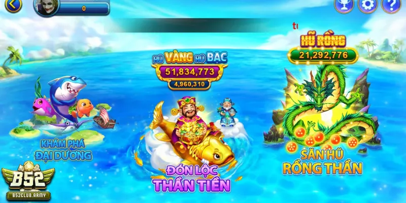 Các phòng bắn cá có trong game